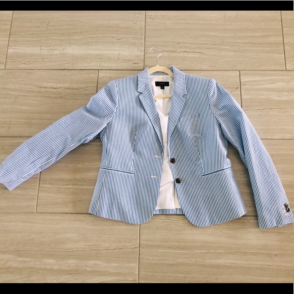Seersucker J Crew Blazer NWOT